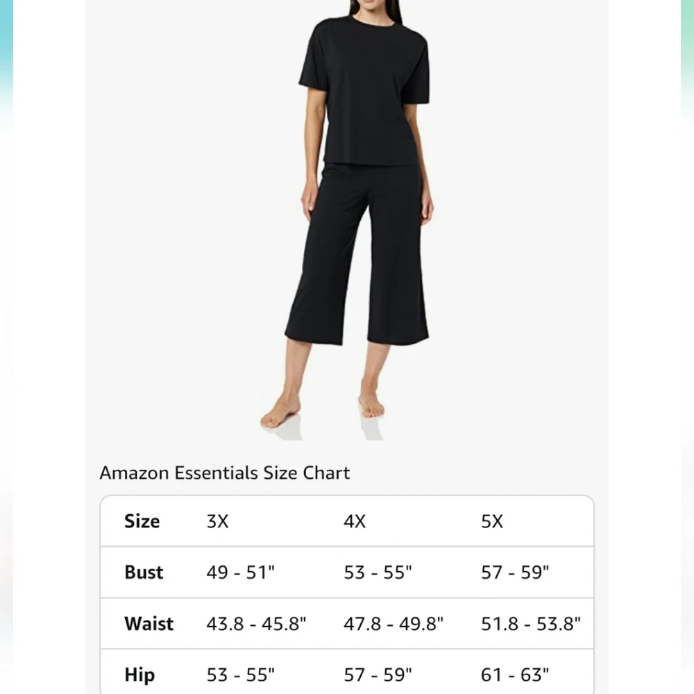 PLUS SIZE Black T-Shirt and Pants  Lounge Set - Picture 4 of 6